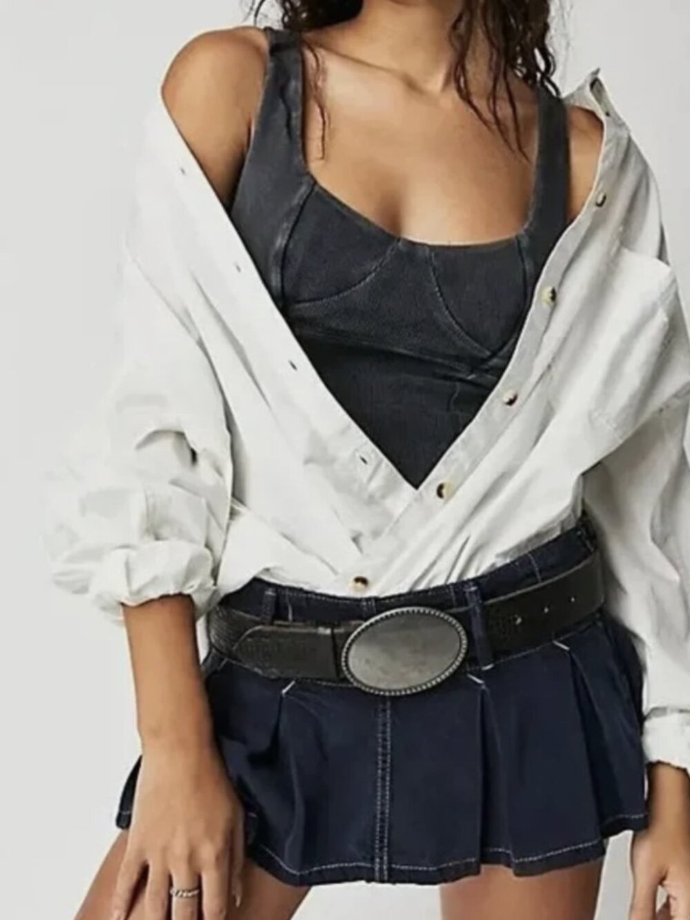 Free People We The Free Washed Black Sleeveless You Are A Gem Tank Top